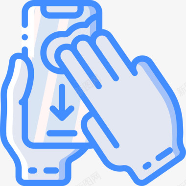 智能手机5号手蓝色图标图标