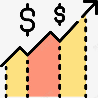 金钱投资11线性颜色图标图标