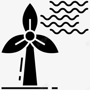风能清洁能源绿色能源图标图标