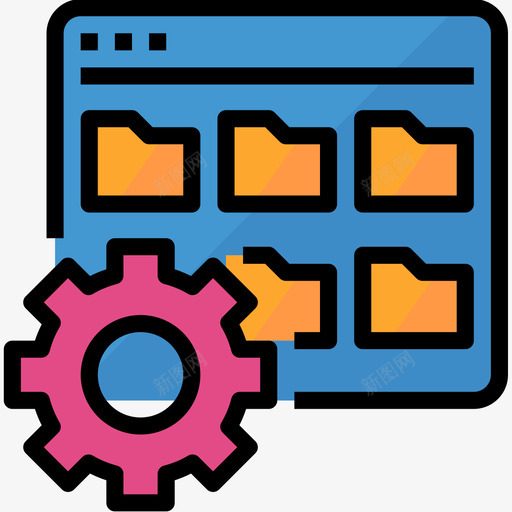 文件夹管理web开发27线性颜色图标svg_新图网 https://ixintu.com web开发27 文件夹管理 线性颜色
