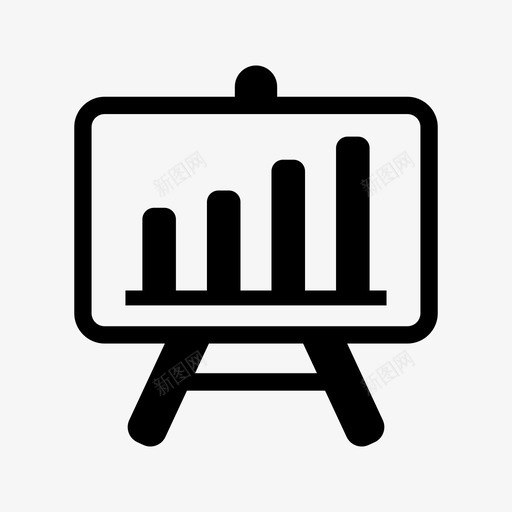 演示板图表图标svg_新图网 https://ixintu.com 办公室第3部分 图表 报告 板 演示 白板 统计