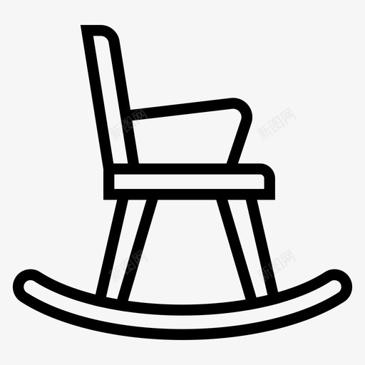 摇椅椅子家具图标svg_新图网 https://ixintu.com 家具 摇椅 放松 椅子