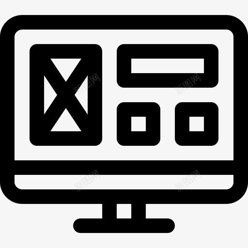 监视器响应式19线性图标svg_新图网 https://ixintu.com 响应式设计19 监视器 线性