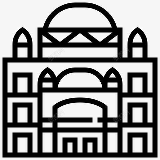 穆罕默德阿里清真寺建筑地标图标svg_新图网 https://ixintu.com 地标 地标2线 建筑 穆罕默德阿里清真寺