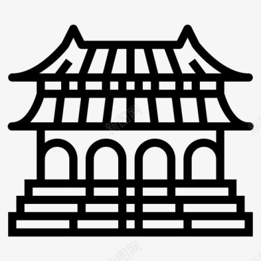 紫禁城建筑中国图标图标