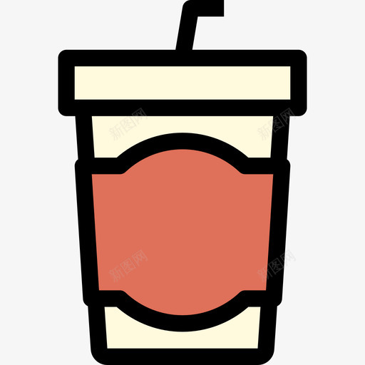 冰咖啡饮料7线性颜色图标svg_新图网 https://ixintu.com 冰咖啡 线性颜色 饮料7