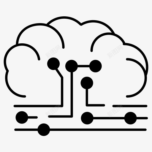 云电路云设置图标svg_新图网 https://ixintu.com 云 云设置 电路 集成电路