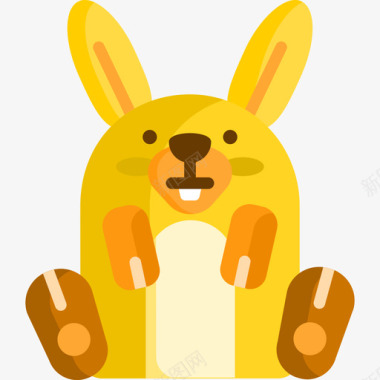 兔子弹簧30扁平图标图标