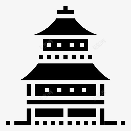 金阁寺建筑日本图标svg_新图网 https://ixintu.com 地标 建筑 日文符号 日本 金阁寺