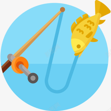 钓鱼积极生活方式7平坦图标图标