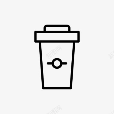 简单的咖啡冷咖啡图标图标