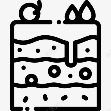 蛋糕片甜品和糖果店11直线型图标图标