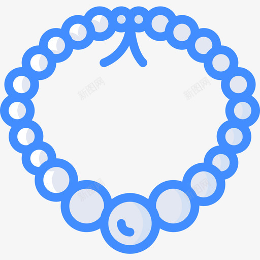 珍珠项链珠宝5蓝色图标svg_新图网 https://ixintu.com 珍珠项链 珠宝5 蓝色