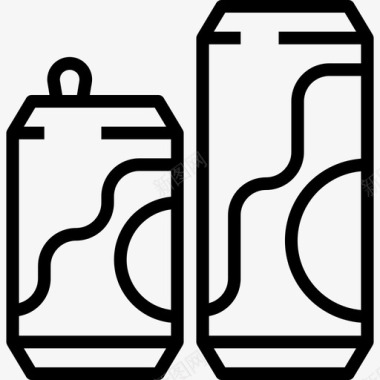 罐装啤酒24线性图标图标