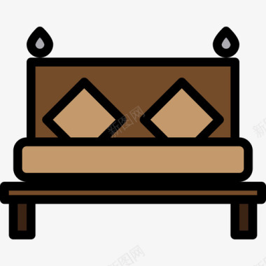 床家具和家居装饰5线颜色图标图标