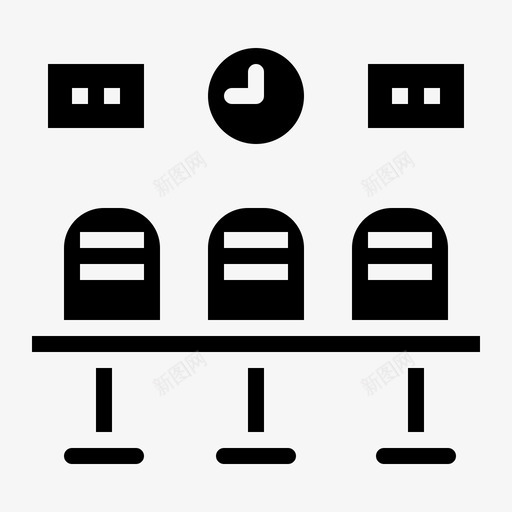 候车室座位时间图标svg_新图网 https://ixintu.com 候车室 座位 时间 火车站