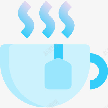 茶健康5蓝色图标图标