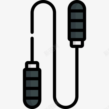 跳绳活跃的生活方式10线性颜色图标图标