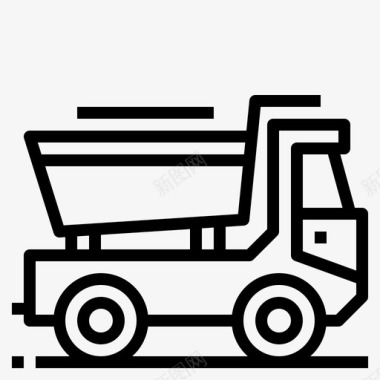 自卸车自卸汽车施工图标图标