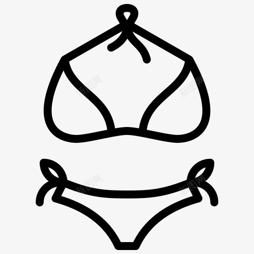 比基尼胸罩内裤图标svg_新图网 https://ixintu.com 内裤 比基尼 泳装 电子商务v1 胸罩