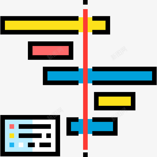 甘特图工业32线性颜色图标svg_新图网 https://ixintu.com 工业32 甘特图 线性颜色