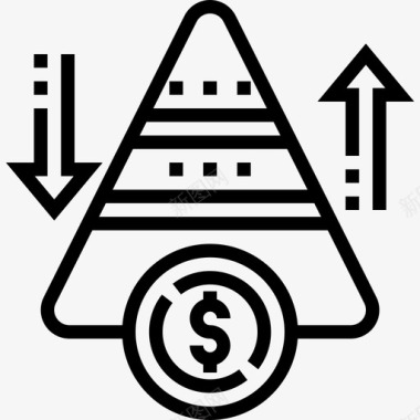 金字塔储蓄和投资9线性图标图标