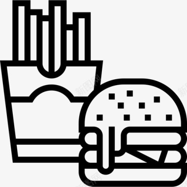 快餐城市元素29线性图标图标