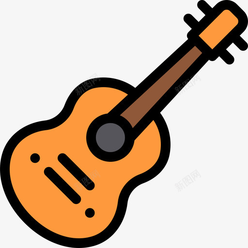 原声吉他野餐和烧烤线性颜色图标svg_新图网 https://ixintu.com 原声吉他 线性颜色 野餐和烧烤