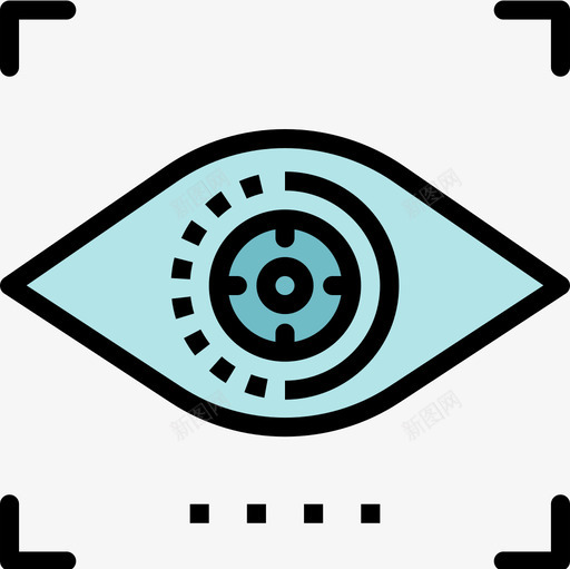 眼睛扫描人工智能线性颜色图标svg_新图网 https://ixintu.com 人工智能 眼睛扫描 线性颜色