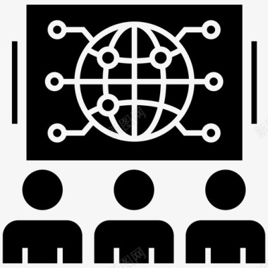 全球会议论坛讨论在线会议图标图标