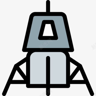太空船太空94线性颜色图标图标