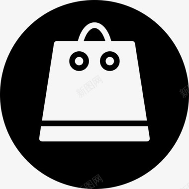 购物袋杂货店圆形填充图标图标