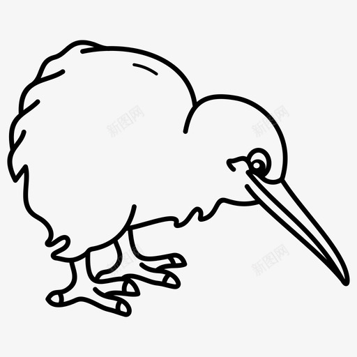 猕猴桃鸟卡通动物小鸟图标svg_新图网 https://ixintu.com 卡通动物 小鸟 新西兰 澳大利亚动物 猕猴桃鸟