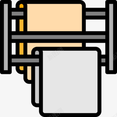 毛巾家具88线性颜色图标图标
