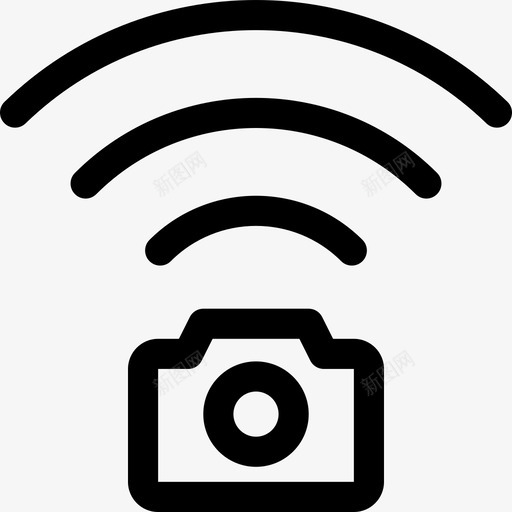 连接照相机照片图标svg_新图网 https://ixintu.com wifi 图片 波浪 照片 照相机 连接