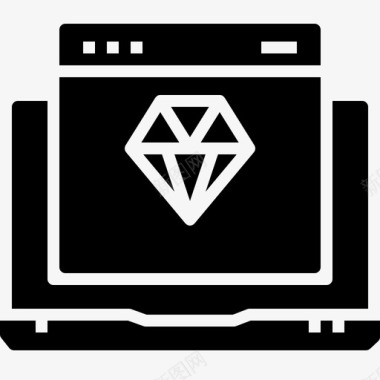 网站钻石笔记本电脑图标图标