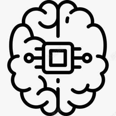 大脑未来技术15线性图标图标