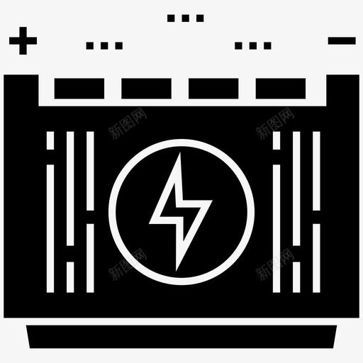 汽车电池电池充电逆变器电池图标svg_新图网 https://ixintu.com 技术设备字形图标 汽车电池 电池充电 逆变器电池