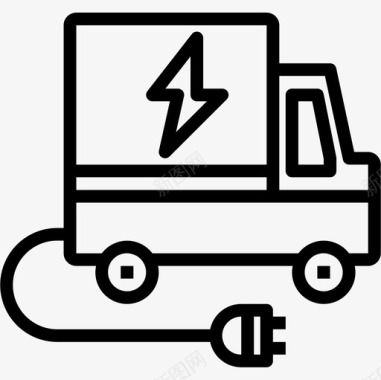 送货车智能技术5线性图标图标