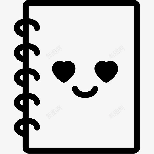 爱书表情符号图标svg_新图网 https://ixintu.com 书 情感 爱 笔记本 笔记本卷1表情线 纸张 表情符号
