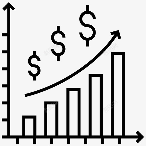 业务成功财务增加增加图标svg_新图网 https://ixintu.com 业务成功 增加 财务和税收线图标 财务增加 资金增长 资金增长图表 资金筹集