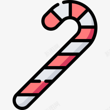 糖果棒圣诞128线性颜色图标图标