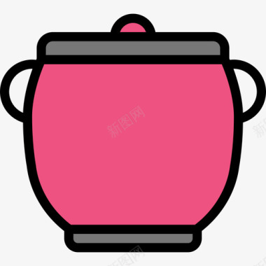 锅食物87线颜色图标图标