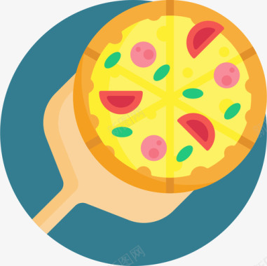 披萨食品111扁平图标图标