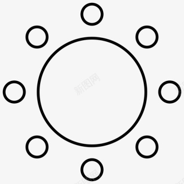 圆太阳基本用户界面轮廓图标图标
