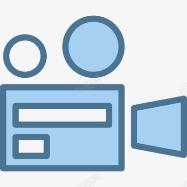 电影摄影机摄影机5蓝色图标图标