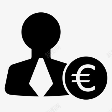 欧洲商人现金收入图标图标