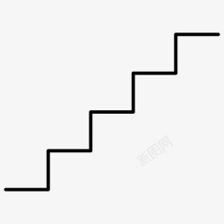 自动扶梯的轮廓楼梯自动扶梯台阶图标高清图片