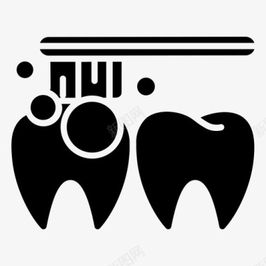 刷牙清洁牙齿口腔卫生图标图标