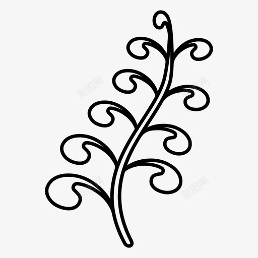 蕨叶新西兰纹身图标svg_新图网 https://ixintu.com 古兰语设计 新西兰 毛利风格 纹身 蕨叶